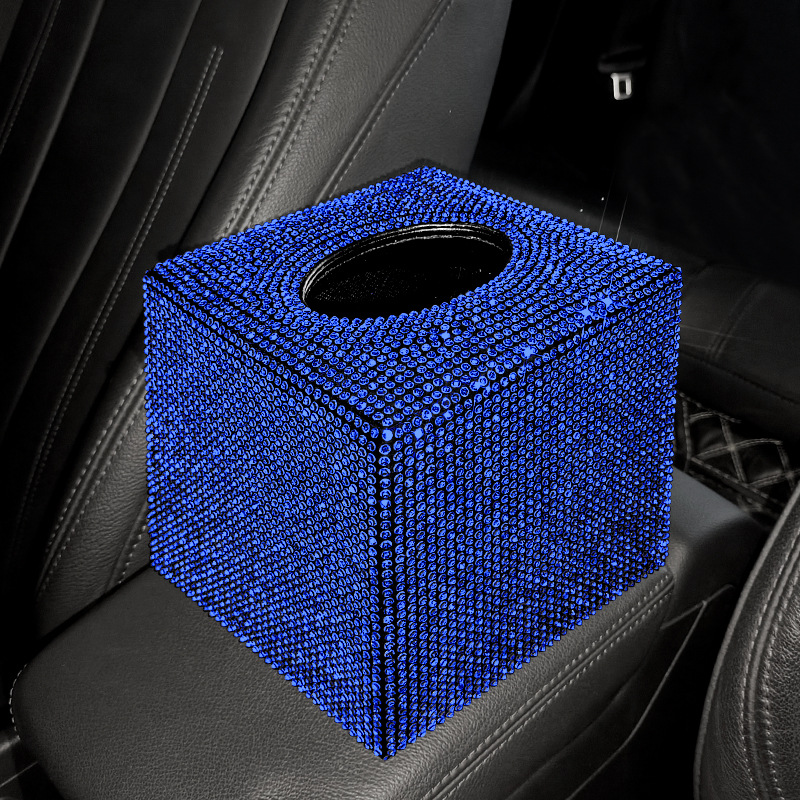 Caja de pañuelos de coche creativo coche sentado coche decoración de coche hombres y mujeres diamante caja de pañuelos de coche cubierta de pañuelos lindo