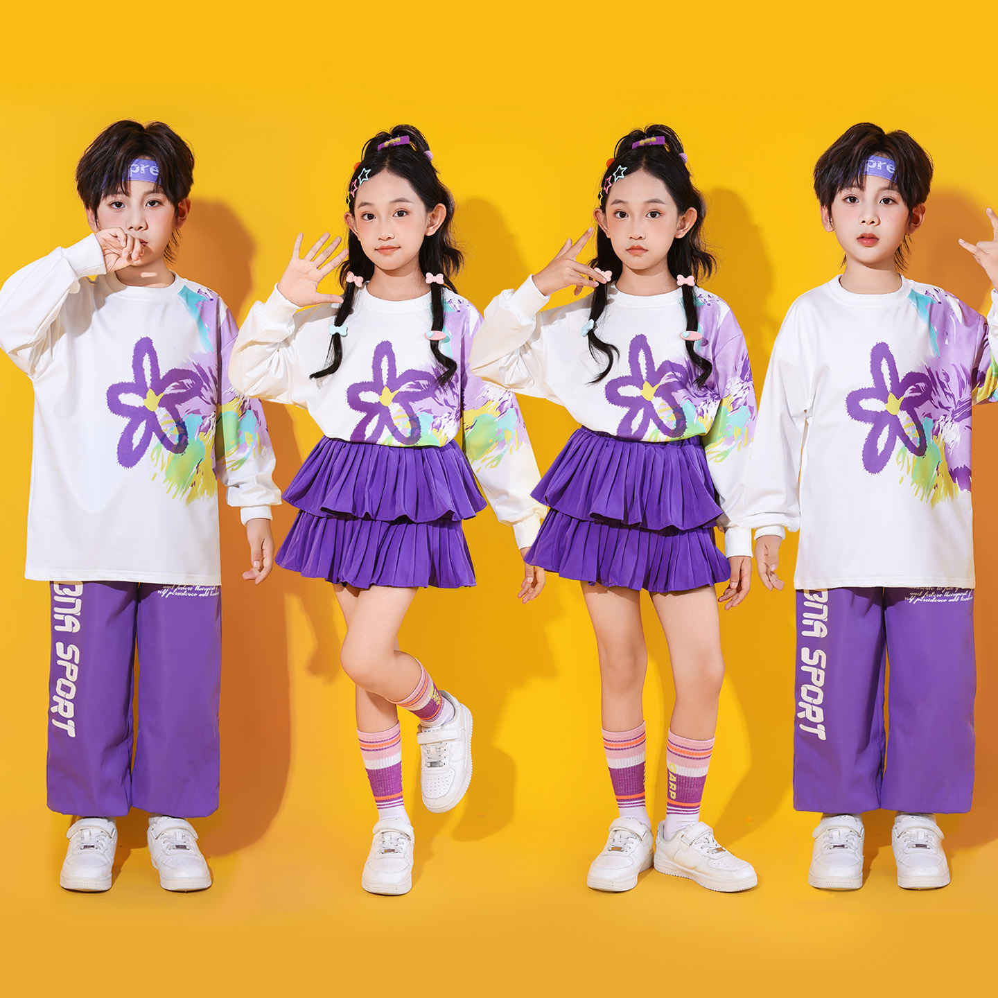 Children's Cheerleading Costumes, Primary School Students' Sports Meeting Opening Ceremony Entrance Costumes, Group Class Uniforms, Kindergarten Performances