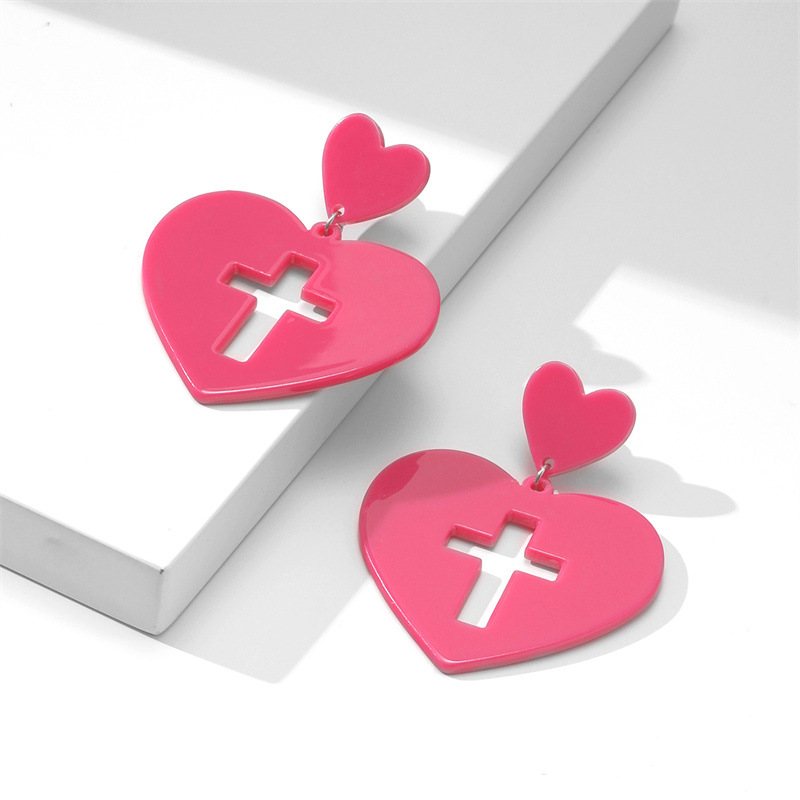 Fashion Cross Arylic Polishing Women's Ear Studs 1 Pair display picture 69