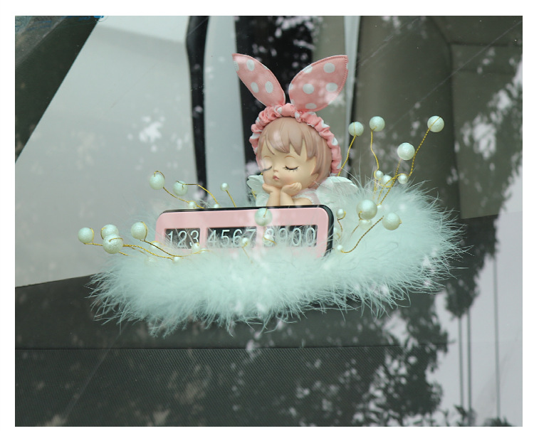 Car Interior Creative Temporary Parking Number Plate, Cute Hidden Number Plate, Car Decoration Accessories for Women