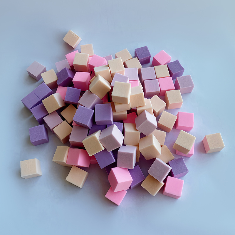 Manicuría esponja mini tofu pequeño cuadrado agarrar lápiz de 1cm palpitante algodón