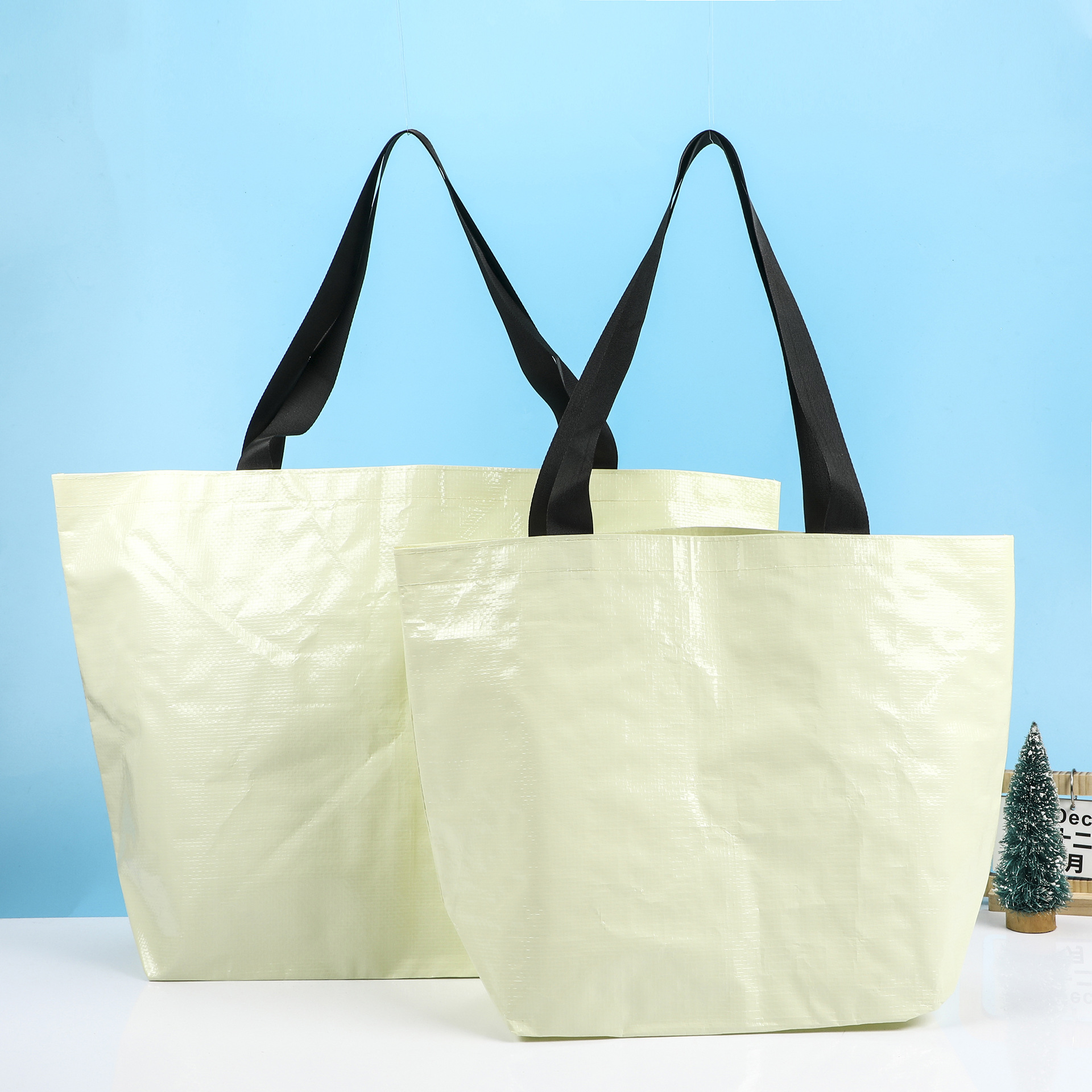 现货PP手提编织袋覆膜防水塑料购物蛇皮袋大容量礼品收纳袋可定制