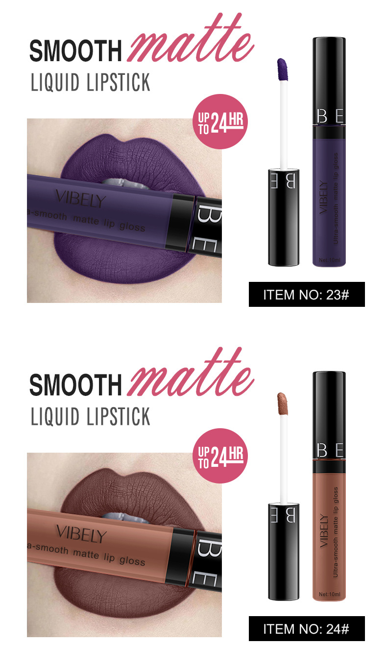 VIBELY Cross-border Makeup Amazon matte non-stick cup lip gloss Non-fading long-lasting liquid Lipstick Export version undefined