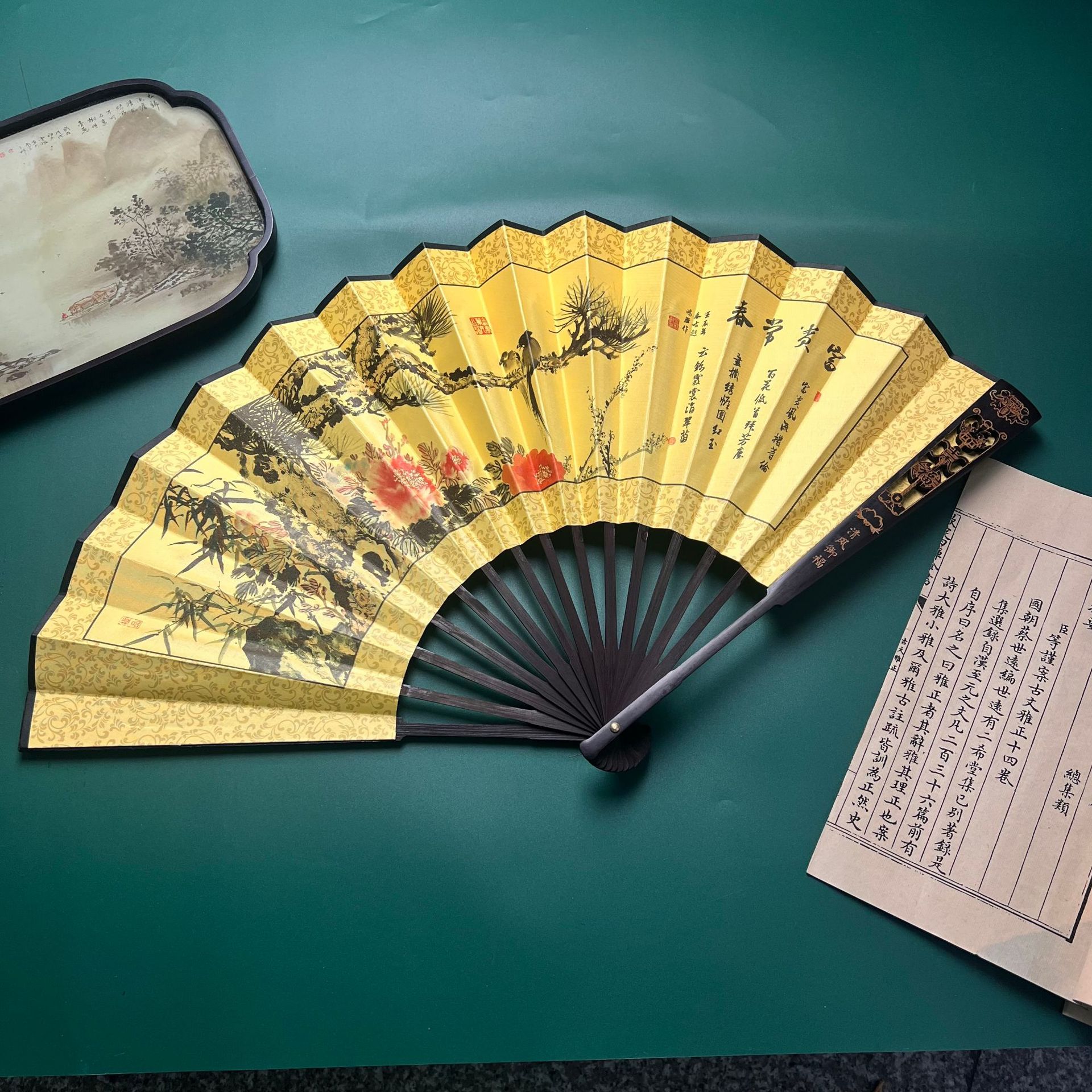 雕刻绢扇*镂空一尺头青绢布折扇*深雕男士高档折扇*扇骨雕刻厂-阿里巴巴