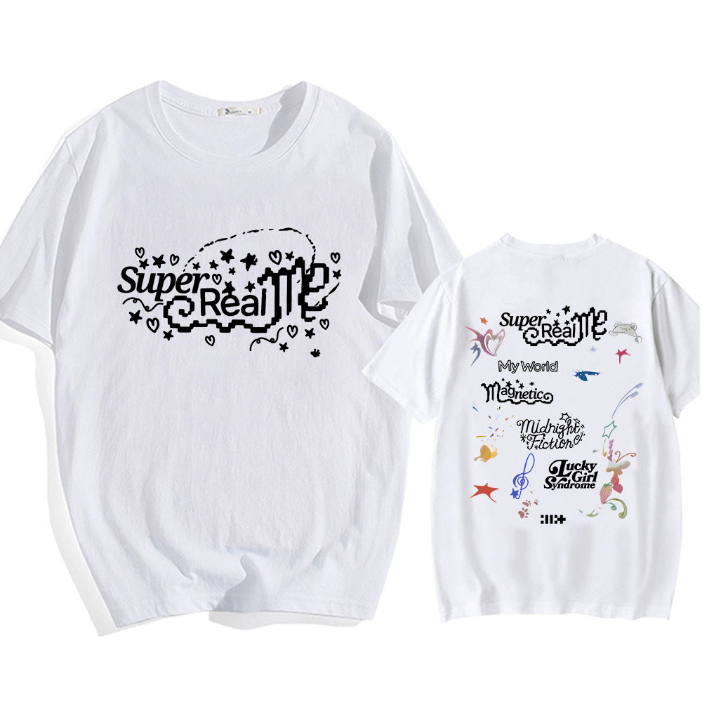 ILLIT Girl Band T-shirt Summer Cotton Women Men Tee-shirt S