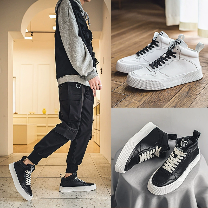 Белые туфли, мужские зимние, новые стильные глянцевые туфли из воловьей кожи с высоким берцем, Мужская увеличивающая рост простая универсальная повседневная обувь