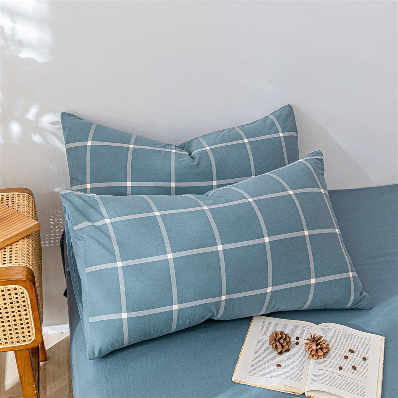Funda de almohada de algodón lavado de algodón puro, un par de 100 fundas de almohada de algodón, funda interior de núcleo de almohada doble simple de verano 4
