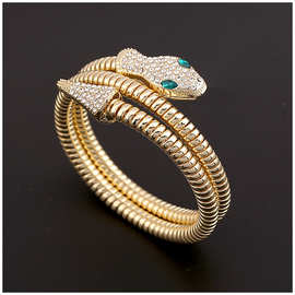 欧美个性合金蛇形手镯女 时尚跨境设计感首饰 跨装缠绕蛇形项圈