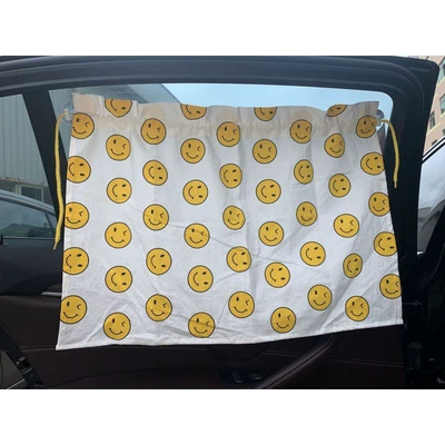 Car curtains | Interior Heat Insulation Blind - yellow-smiley-car-curtain-7046cm