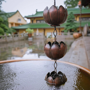 Japanese-Style Rainwater Drainage Chain for Villa Courtyard Eaves, Temple Water Guide Chain, Rainwater Chain, Gutter Water Diversion Chain, Sink