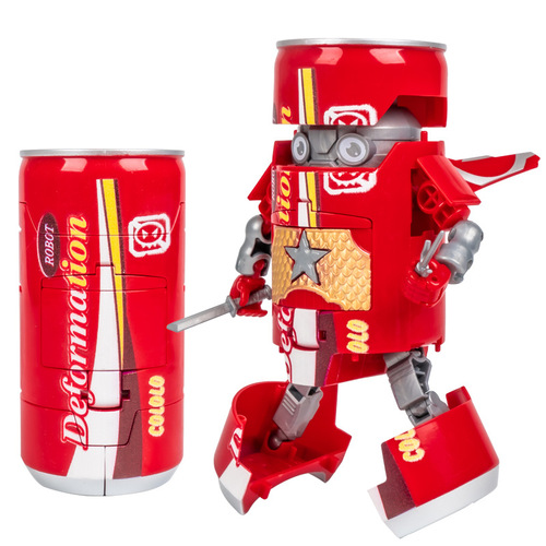Can Transformation Robot Soda Samurai Creative Toy Model Hand Figure Boy Birthday Gift Internet Celebrity Wholesale
