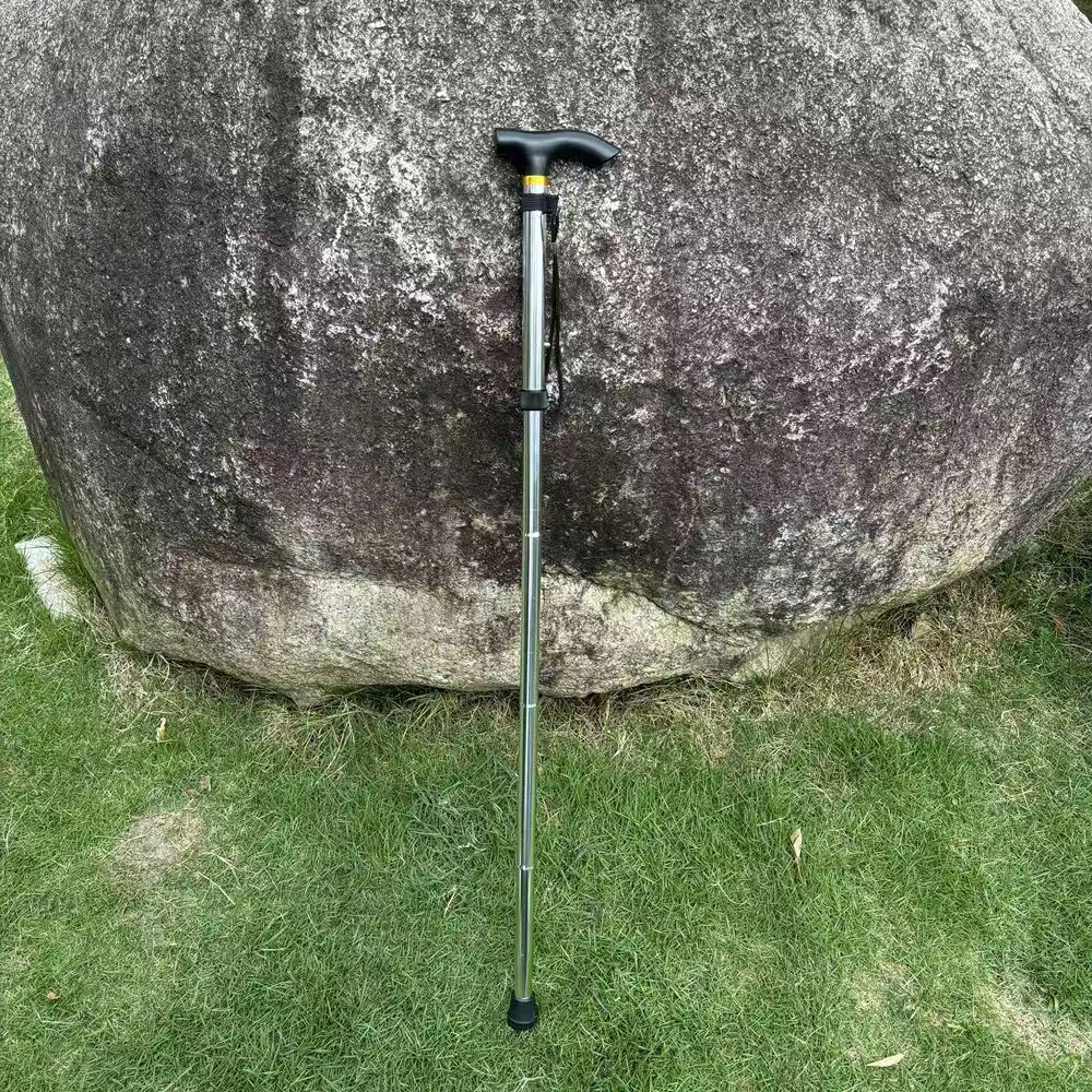 5節アルミ合金屋外伸縮杖屋外登山杖滑り止め老人助歩杖