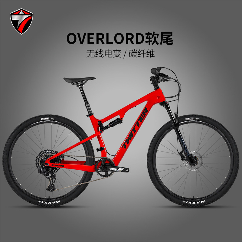 Zui Special Carbon Fiber Mountain Bike Overlord Soft Tail Double Shock Absorber Am Off-Road Electric Variable 12-Speed Bicycle