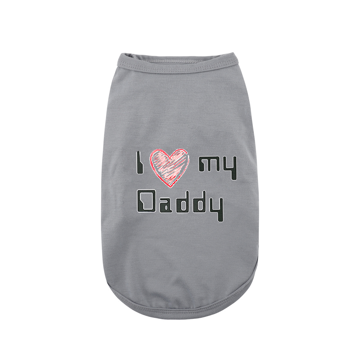 Style Simple Coeur Amour Maman Et Papa T-chemise De Dessin Animé Impression Chien Gilet Vêtements Pour Animaux De Compagnie display picture 3