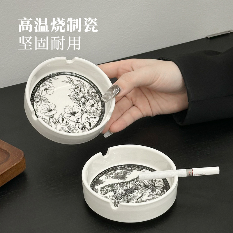 家庭用セラミック灰皿、見栄えの良い、創造的な個性、卸売灰皿、飛散防止灰皿、高級雰囲気灰皿|undefined