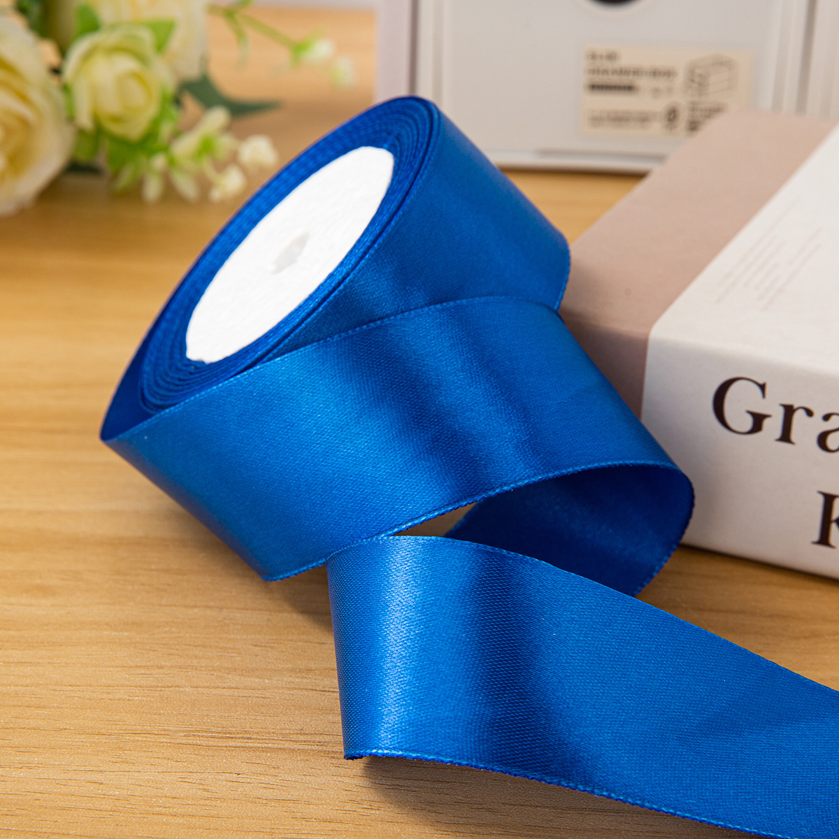 Cinta de 4cm cinta hecha a mano material de flor de rosa de bricolaje cinta de satén material de lazo cinta floral embalaje de regalo