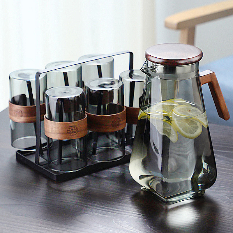 High Borosilicate Glass suit Household Cup High Temperature Heat Insulation Anti-scalding Living Room Hospitality Water Cup suit