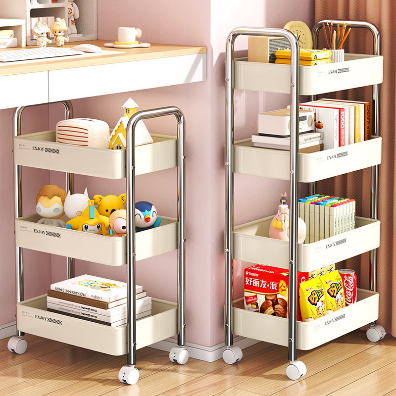 Stroller Rack Floor-Standing Living Room Multi-Layer Functional Baby Bathroom Storage Bookshelf Mobile Snack Storage Shelf