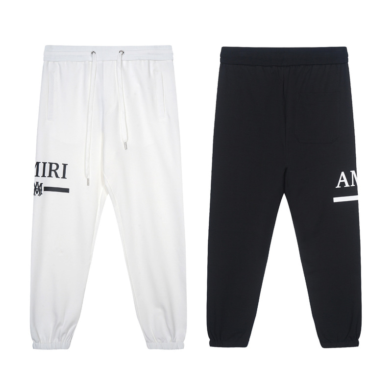 Men's and Women's Sweatpants High Street Fashion Brand Amiri Autumn Casual Pants Simple Letter Logo Print Youth Sports Pants