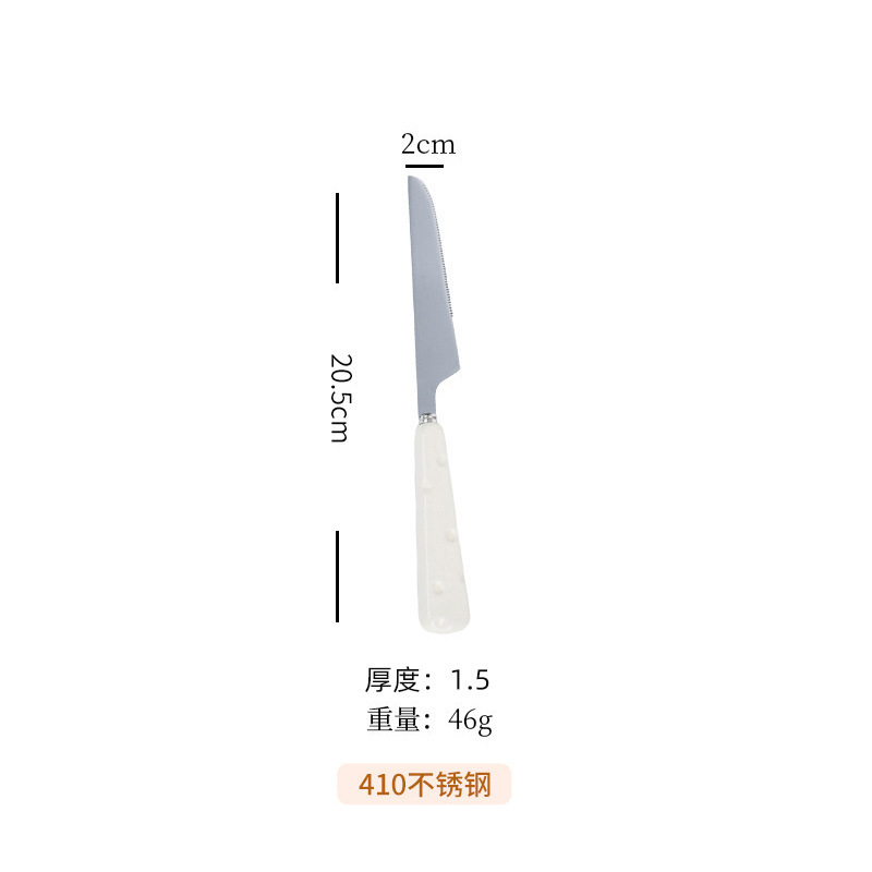 304ステンレスナイフフォークスプーン4点セット高颜値チーズ柄洋食食器家庭用ステーキナイフフォークデザートスプーン|undefined