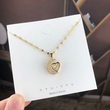 灵动月亮锁骨链2022年新款潮ins轻奢小众设计气质爱心钛钢项链女