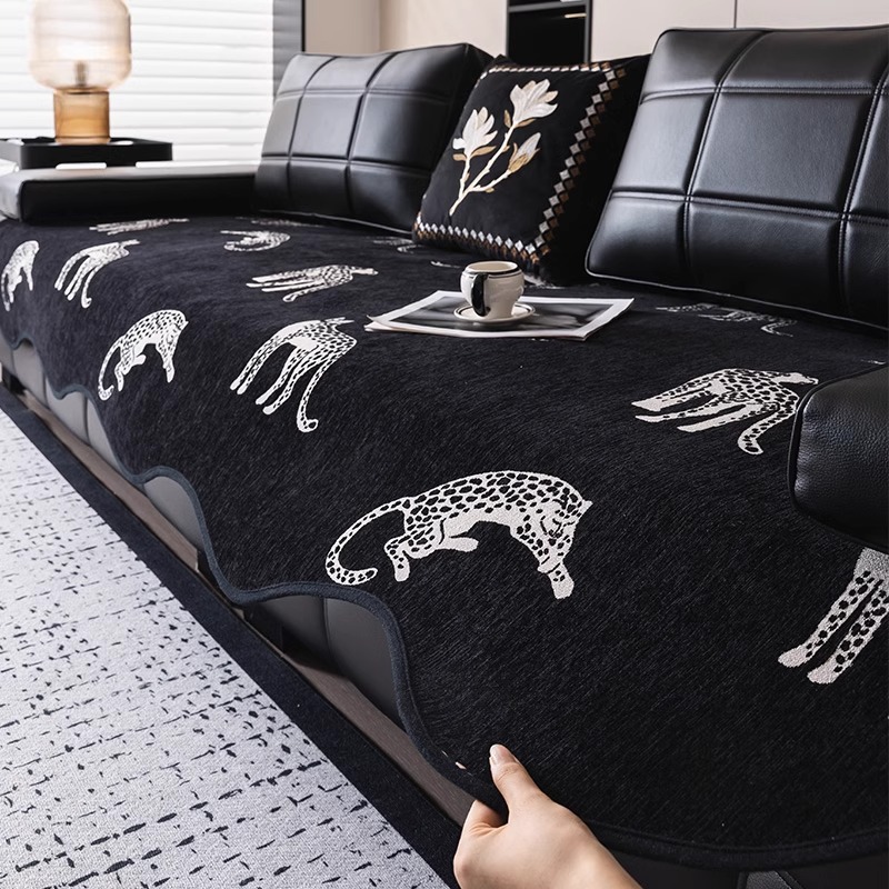 Irregular Sofa Cushion Straight Row All-Season Light Luxury Feel Lawrence One-Piece Leather Cover Fabric Set 2025 New_voghion.com