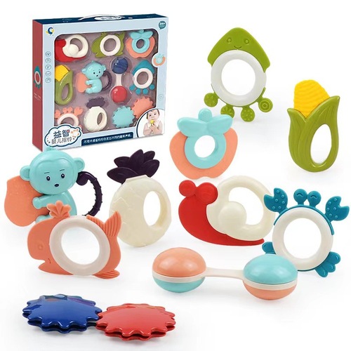 Hand rattle 1 year old baby early education 3 newborn baby gift box toys 6 boys and girls 5 grasping puzzle 0-12 months