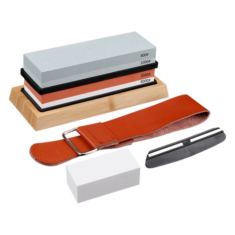 Кухня на открытом воздухе бытовой точильный камень оптом Двусторонняя точилка для масличных Камней Костюм Белый корунд тонкий шлифовальный камень с основанием
