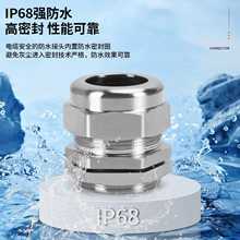 ??304不銹鋼電纜防水接頭PG金屬格蘭頭電線固定鎖母密封管式接