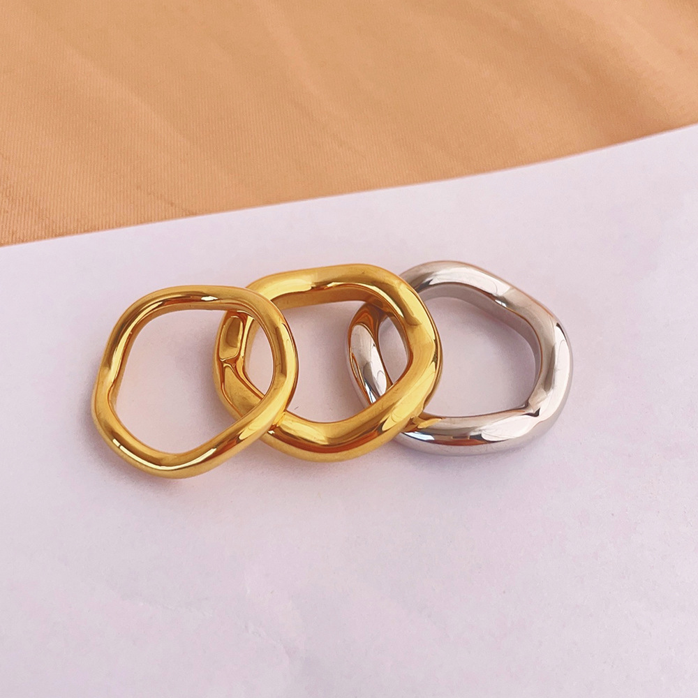 Holiday, Daily Occasion Wholesale Jewelry Simple Style Commute Geometric 304 Stainless Steel Plating Rings