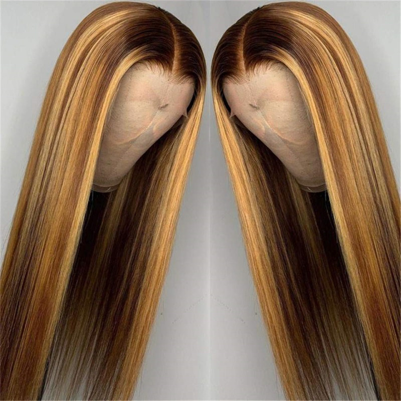 high temperature wire Hair Material Centre Parting Bangs Types Women's Fashion Light Brown Weekend Party Street High Temperature Wire Centre Parting Long Straight Hair Wigs