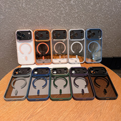 适用iPhone17PROMAX透明磁吸手机壳苹果16金属鹰眼镜头全包保护套