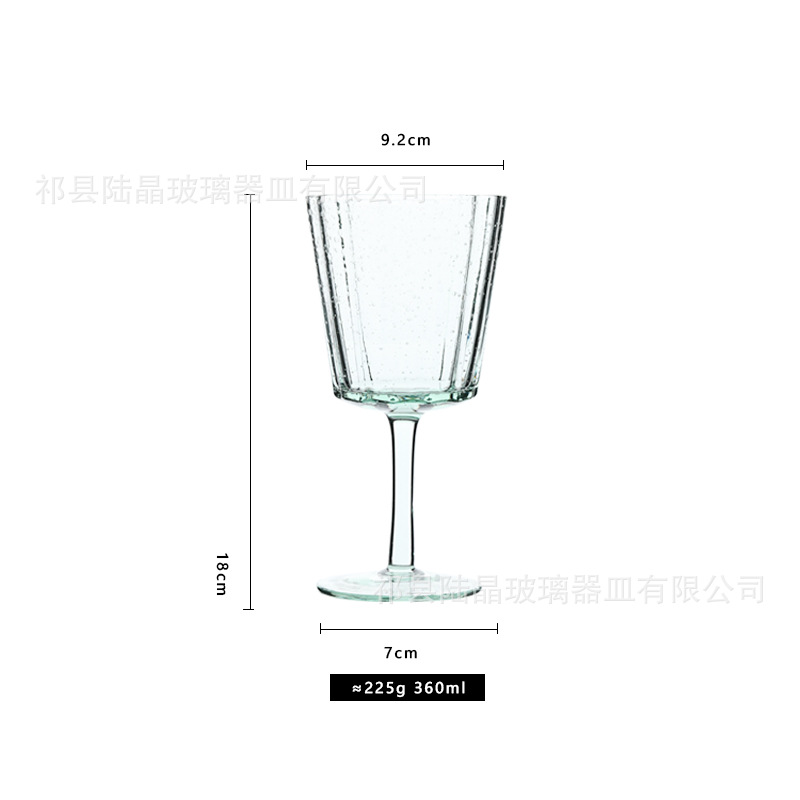 Verde fresco calabaza burbuja vidrio vino vidrio calabaza boca vidrio copa de vino copa de cristal de champán