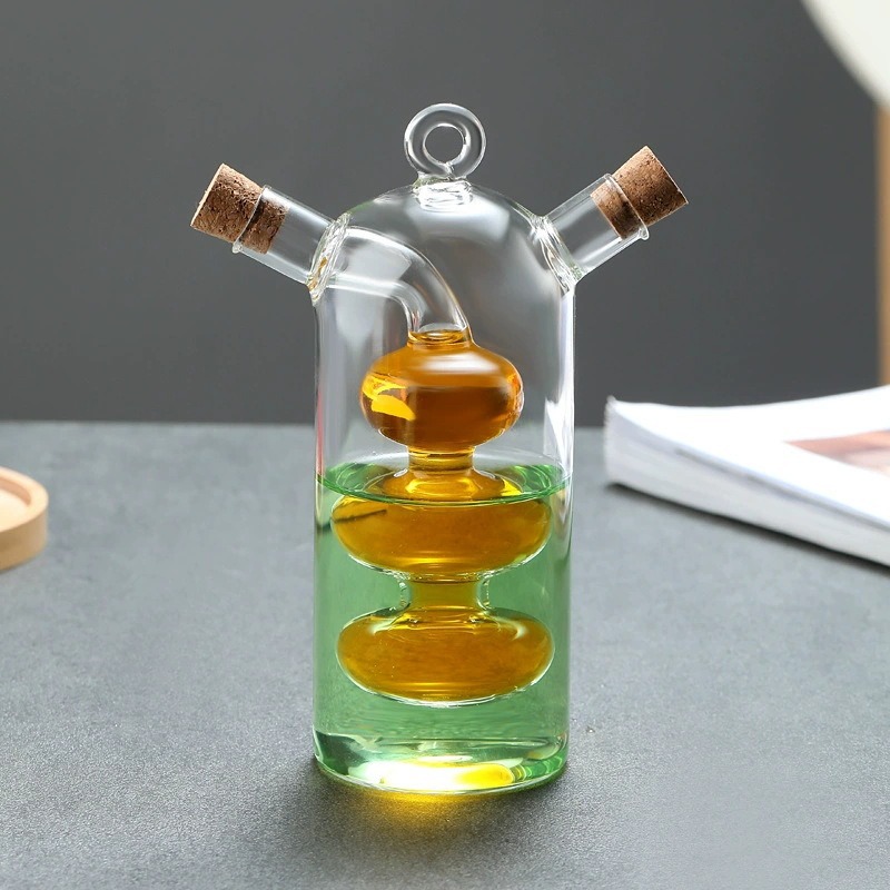 Botella de vino vinagre de salsa de soja botella de condimento vinagre de aceite de vidrio de doble propósito botella de aceite de cocina creativa botella de condimento sellado botella de vinagre de aceite image 4