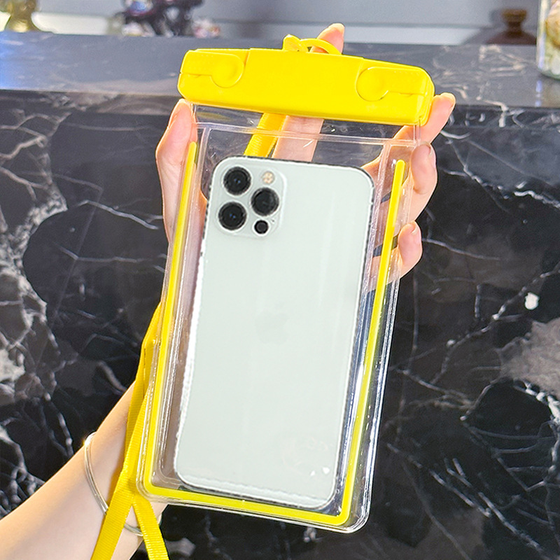 Teléfono móvil simple bolsa impermeable pantalla táctil al por mayor mensajero cuello colgante luminoso natación universal buceo cubierta protectora al aire libre