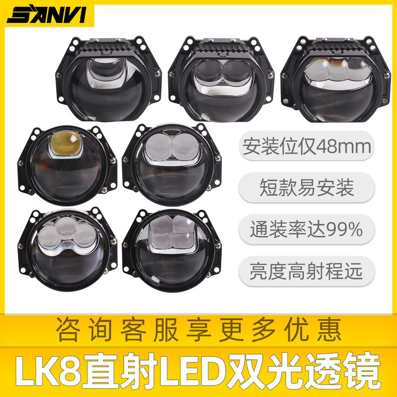 三为SANVI-LK8系列方款圆款直射反射透镜远近一体LED大灯升级|undefined