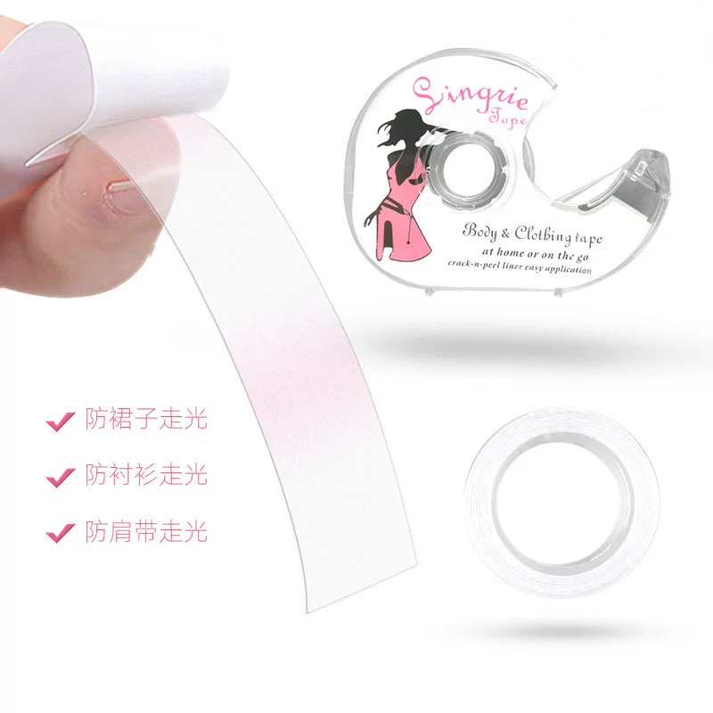 Лидер продаж, рулон, рубашка с легкой наклейкой, кардиган с V-образным вырезом, двусторонняя фиксированная Нескользящая прозрачная бесшовная невидимая наклейка