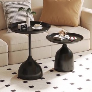 Fashion Iron Side Table Storage Rack Mobile Bedside Small Side Coffee Table Creative Small Table Art Coffee Table High-end Home