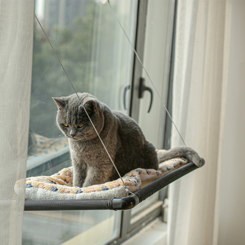 Cama hamaca para gatos con ventosas para ventana o balcón, diseño colgante, extraíble y lavable, ideal para todas las estaciones