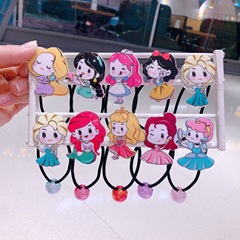 Cartoon Q-version Princess Hair Tassel Korean-style Cartoon Children Hair Accessories Headbands Girls Hair Bands Student Headbands Elastic Bands Single Tie