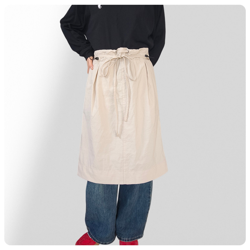 Waterproof Drawstring Design Half Apron Bakery Catering Kitchen Coffee Shop Gardening Designer Customized Logo