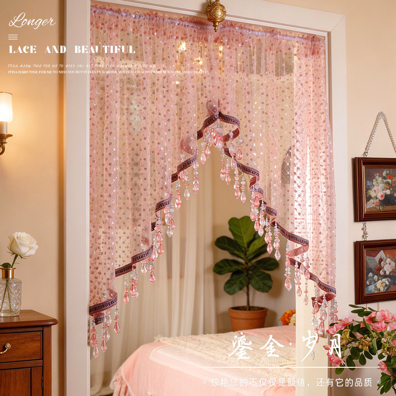 【Golden Years】High-End Original Designer Vintage Door Curtain, Partition Curtain, Villa Half Curtain, Bedroom Curtain 【Golden Years】High-End Original Designer Vintage Door Curtain, Partition Curtain, Villa Half Curtain, Bedroom Curtain