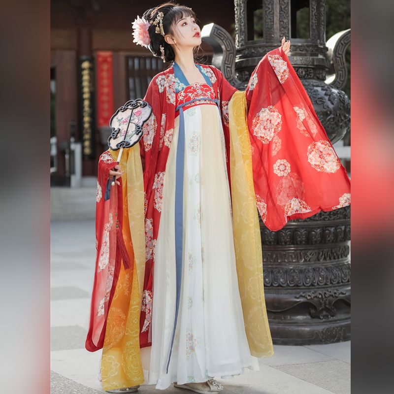 御夫人女士成人唐宫花宴新款汉服女唐朝复原齐胸襦裙大袖衫套装夏