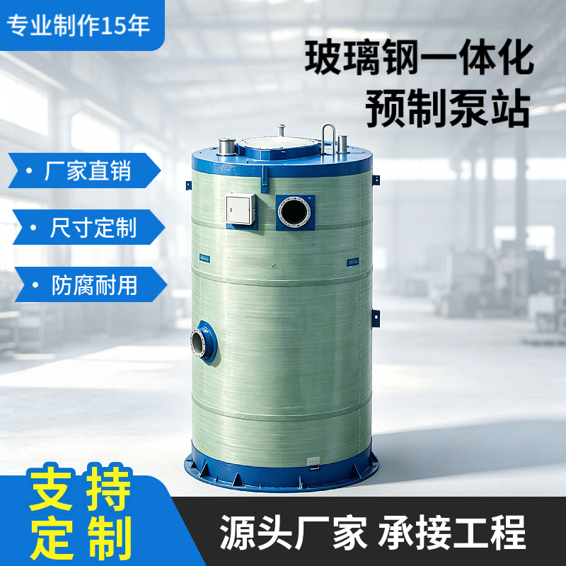 Fiberglass integrated pump station integrated sewage treatment equipment urban rainwater and sewage prefabricated lifting pump station