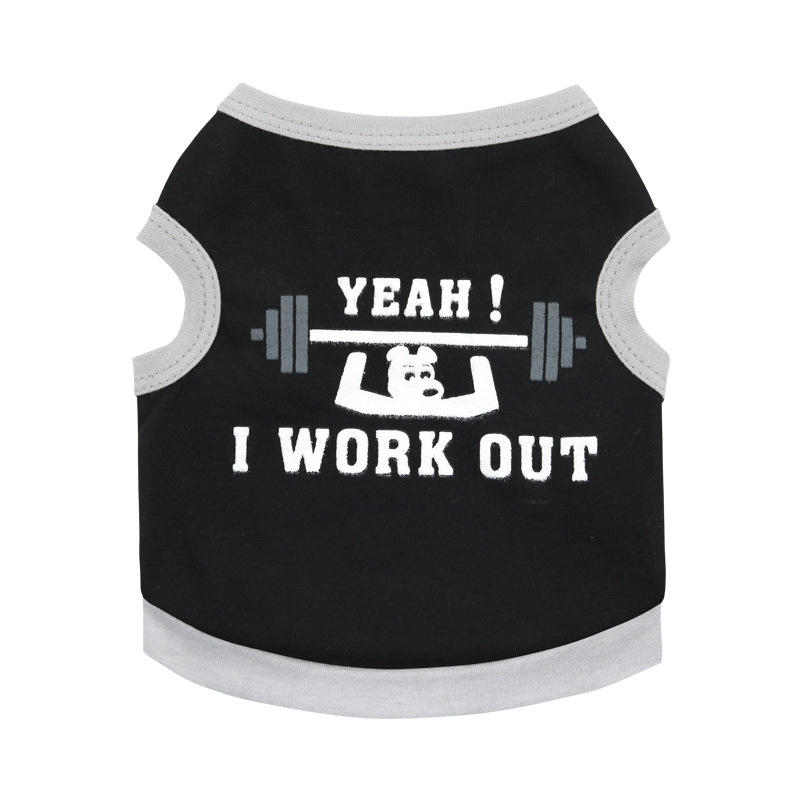 Ropa para mascotas ropa de perro de grado de algodón sudor halterofilia perro pequeño chaleco para mascotas al por mayor de primavera y verano