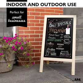 木制A框架黑板标志架磁性人行道黑板餐厅商务或婚礼多用途写字板