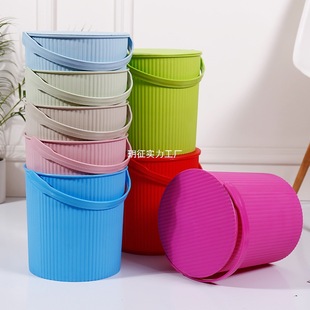 Thickened Storage Bucket with Lid, Bath Stool, Water Bucket, Fishing Bucket, Portable Bucket, Storage Bucket for Bathing, Sit-On Bucket, Household Bucket