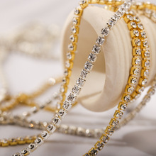 diy美甲鋯石金屬鏈條爪鑽鑲嵌鑽飾合金水鑽超閃輕奢金銀指甲裝飾