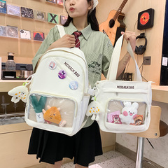 星星日系透明學生書包小清新大容量雙肩包初高中生百搭休閒背包