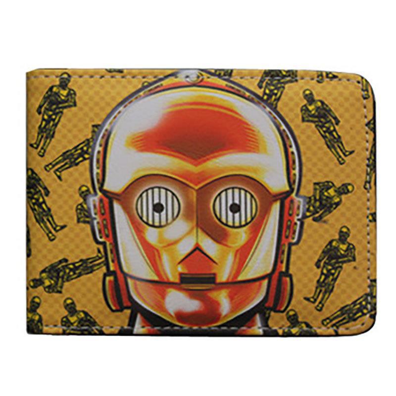 Cartera de Star Wars alrededor del cine y la televisión, guerrero negro, soldado blanco, cartera corta de dos plegados, cartera PU para hombres adolescentes